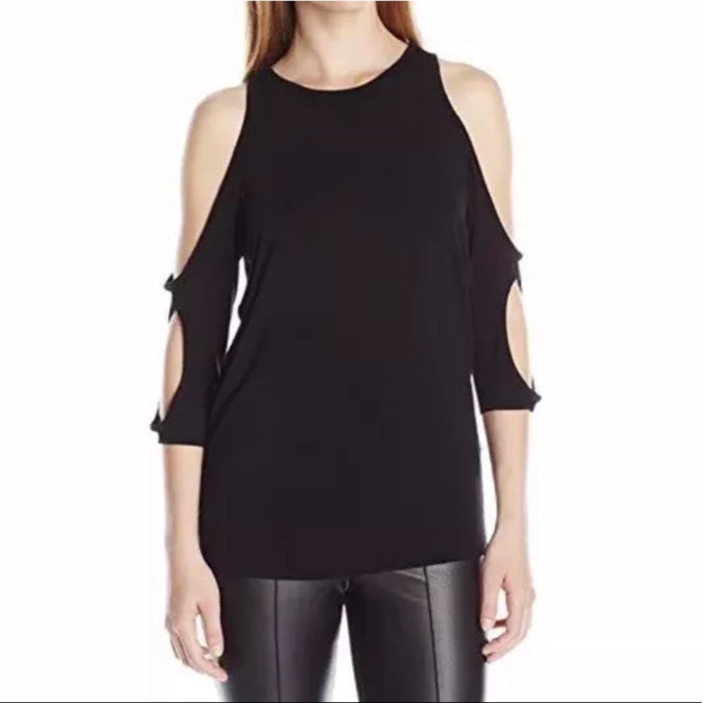 Bailey 44 Anthropologie Black Cold Shoulder Top M